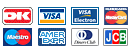 Dankort, Visa, VISA Electron, MasterCard, EuroCard, Diners, Maestro, American Express, JCB, LIC, FBF